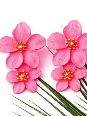 Thalia Blooms Florets Sweet Pink Tiered Flower Earrings Gift Packaged